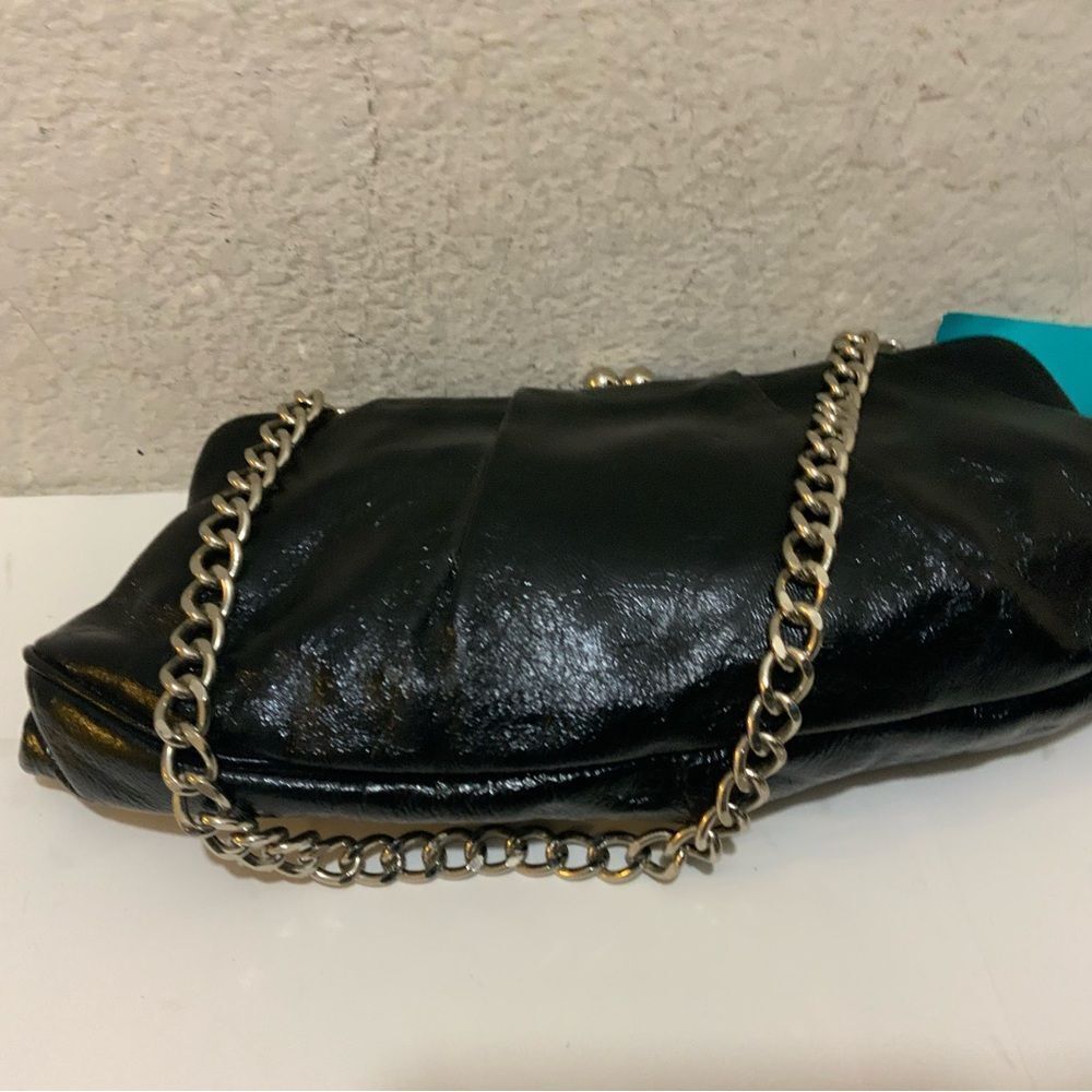 vintage hobo black patent leather baguette purse